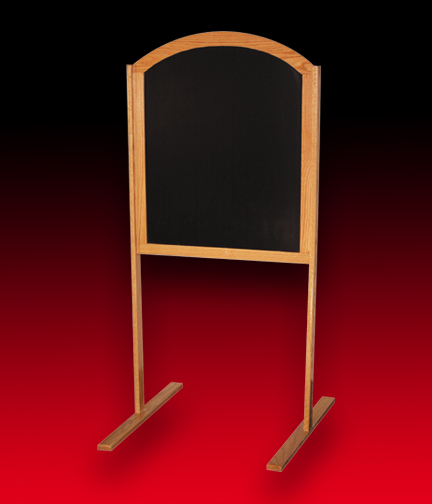 Floor Stand Wood Chalkboard Curved Top 26"W x 54"H